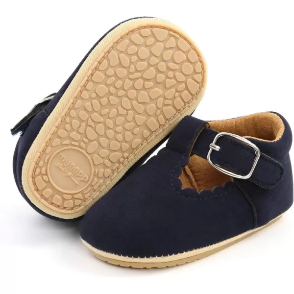 SOFMUO Baby Boys Girls Lace Up Leather Sneakers Soft Rubber Sole Infant Moccasins Newborn Oxford Loafers AntiSlip Toddler Wedding Uniform Dress ShoesA01Suede Navy