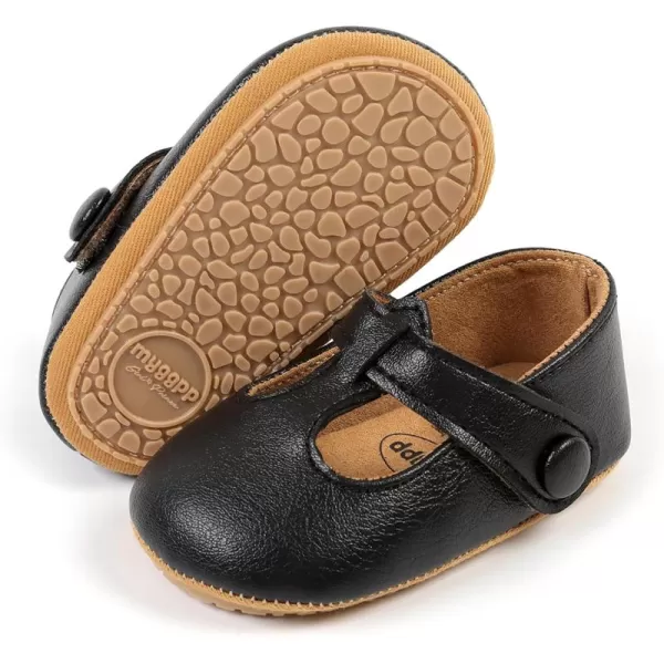 SOFMUO Baby Boys Girls Lace Up Leather Sneakers Soft Rubber Sole Infant Moccasins Newborn Oxford Loafers AntiSlip Toddler Wedding Uniform Dress ShoesA02Black