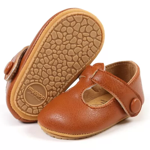 SOFMUO Baby Boys Girls Lace Up Leather Sneakers Soft Rubber Sole Infant Moccasins Newborn Oxford Loafers AntiSlip Toddler Wedding Uniform Dress ShoesA02Brown