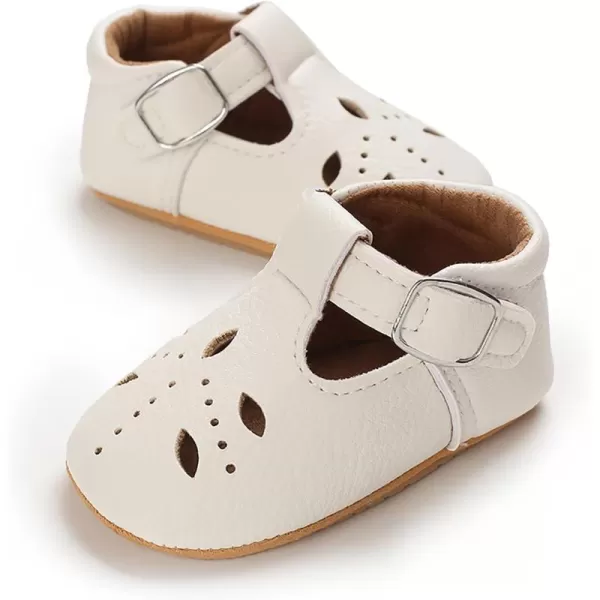 SOFMUO Baby Boys Girls Lace Up Leather Sneakers Soft Rubber Sole Infant Moccasins Newborn Oxford Loafers AntiSlip Toddler Wedding Uniform Dress ShoesA05White