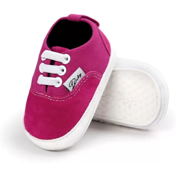 SOFMUO Baby Boys Girls Sneakers High Top Ankle PU Leather NonSlip Moccasins Soft Rubber Sole Infant Booties Toddler Uniform Dress ShoesRose