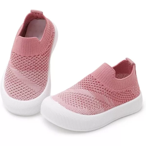 SOFMUO Baby Boys Girls Toddler Sneakers Kids Lightweight Knit Walking Shoes Mesh Breathable Tennis Trainers Shoe 13 YrsA1Pink