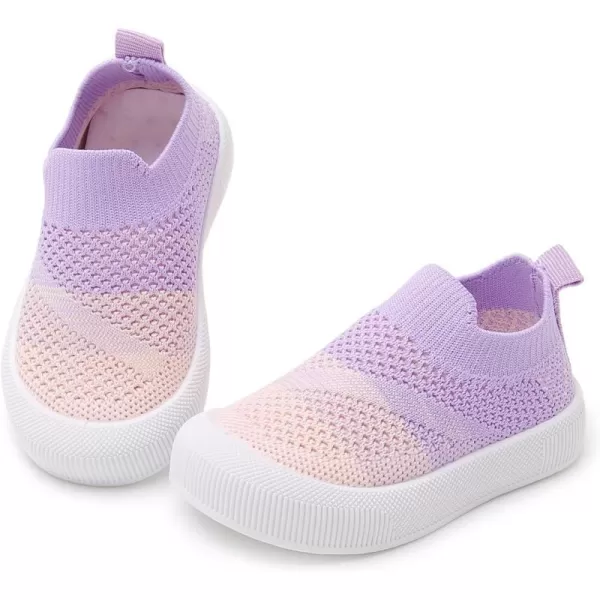 SOFMUO Baby Boys Girls Toddler Sneakers Kids Lightweight Knit Walking Shoes Mesh Breathable Tennis Trainers Shoe 13 YrsA1Purple