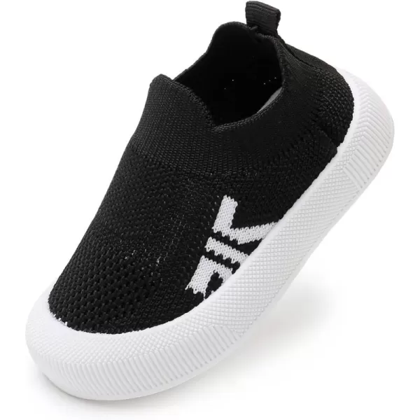 SOFMUO Baby Boys Girls Toddler Sneakers Kids Lightweight Knit Walking Shoes Mesh Breathable Tennis Trainers Shoe 13 YrsA2Black