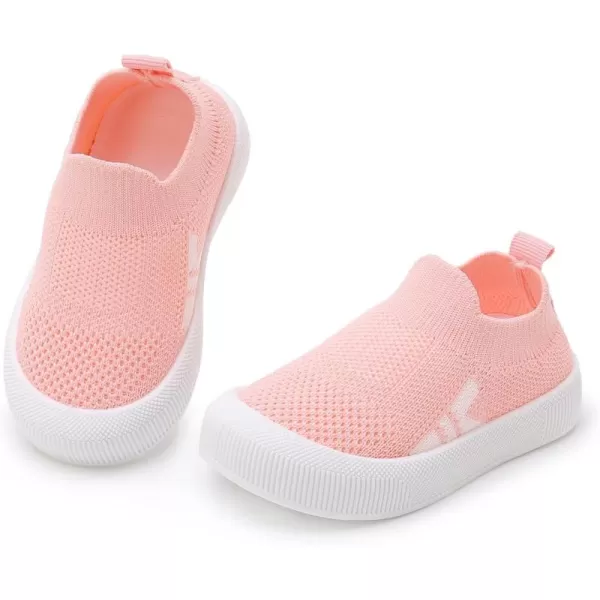SOFMUO Baby Boys Girls Toddler Sneakers Kids Lightweight Knit Walking Shoes Mesh Breathable Tennis Trainers Shoe 13 YrsA2Pink