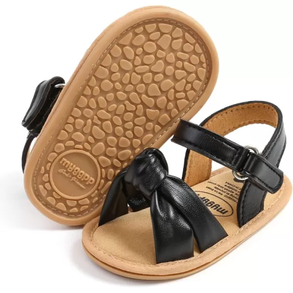 SOFMUO Baby Girl Sandals Bowknot Soft Infant Girls Princess Dress Summer Walking ShoesA02Black