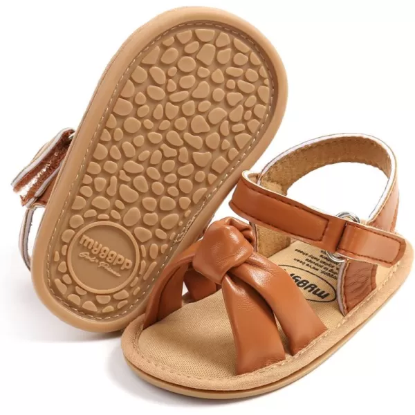 SOFMUO Baby Girl Sandals Bowknot Soft Infant Girls Princess Dress Summer Walking ShoesA02Brown