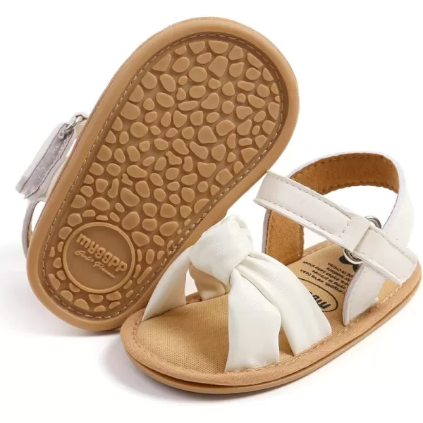 SOFMUO Baby Girl Sandals Bowknot Soft Infant Girls Princess Dress Summer Walking ShoesA02White