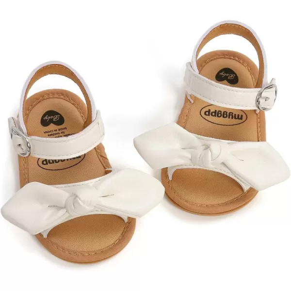 SOFMUO Baby Girl Sandals Bowknot Soft Infant Girls Princess Dress Summer Walking ShoesAWhite