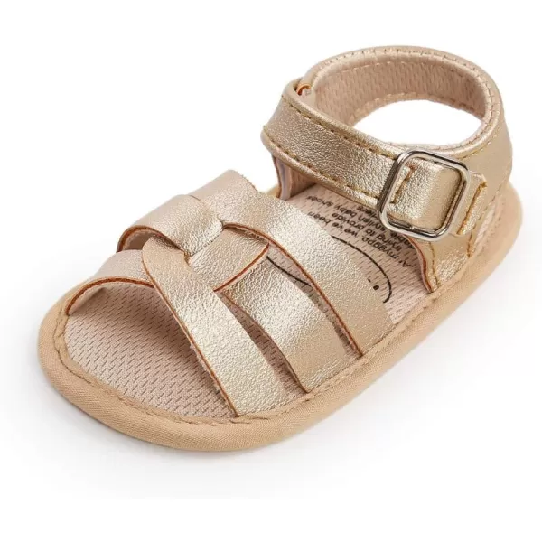 SOFMUO Baby Girl Sandals Bowknot Soft Infant Girls Princess Dress Summer Walking ShoesBGold