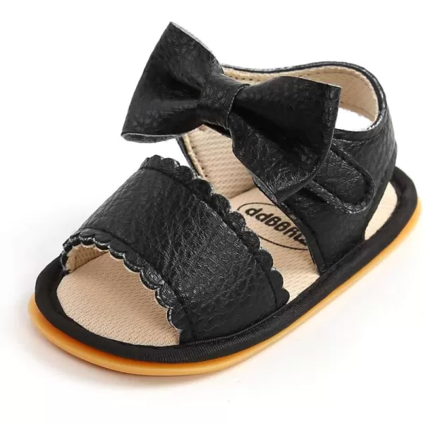 SOFMUO Baby Girl Sandals Bowknot Soft Infant Girls Princess Dress Summer Walking ShoesCBlack