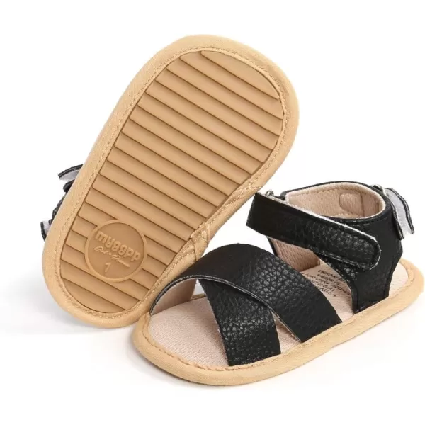 SOFMUO Baby Girl Sandals Bowknot Soft Infant Girls Princess Dress Summer Walking ShoesDBlack