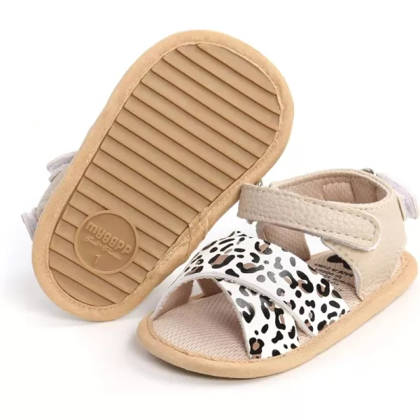 SOFMUO Baby Girl Sandals Bowknot Soft Infant Girls Princess Dress Summer Walking ShoesDLeopard