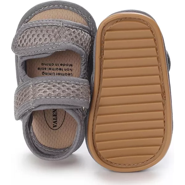 SOFMUO Baby Girls Boys Sparkly Bowknot Sandals Premium Soft AntiSlip Rubber Sole Infant Summer Outdoor Shoes Toddler First WalkersA01Grey
