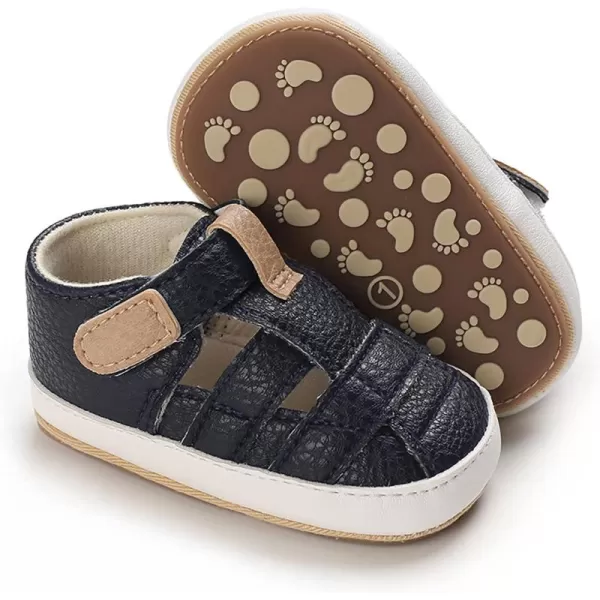 SOFMUO Baby Girls Boys Sparkly Bowknot Sandals Premium Soft AntiSlip Rubber Sole Infant Summer Outdoor Shoes Toddler First WalkersA06Navy