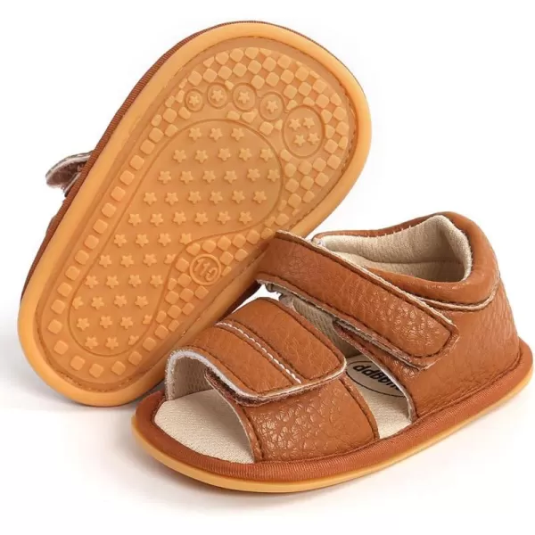 SOFMUO Baby Girls Boys Sparkly Bowknot Sandals Premium Soft AntiSlip Rubber Sole Infant Summer Outdoor Shoes Toddler First WalkersA2Brown