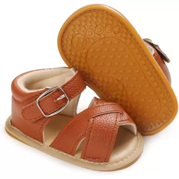 SOFMUO Baby Girls Boys Sparkly Bowknot Sandals Premium Soft AntiSlip Rubber Sole Infant Summer Outdoor Shoes Toddler First WalkersAbrown