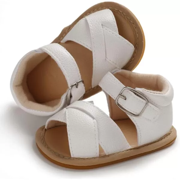 SOFMUO Baby Girls Boys Sparkly Bowknot Sandals Premium Soft AntiSlip Rubber Sole Infant Summer Outdoor Shoes Toddler First WalkersAwhite