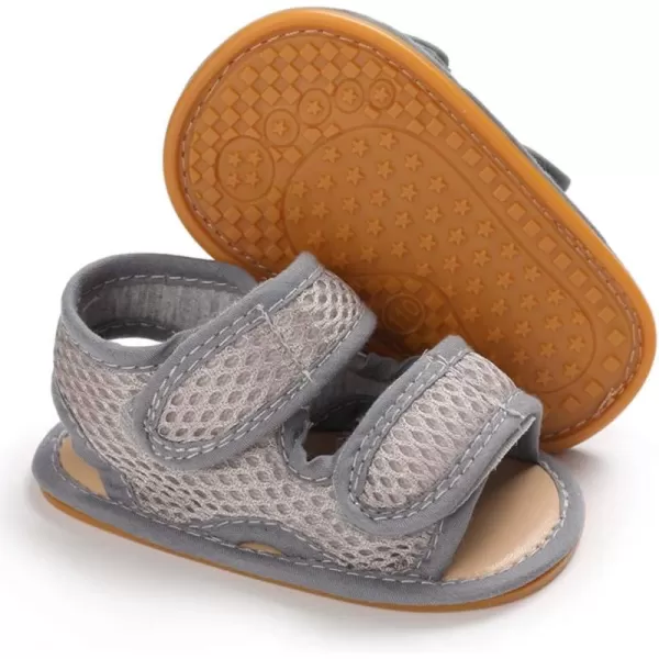 SOFMUO Baby Girls Boys Sparkly Bowknot Sandals Premium Soft AntiSlip Rubber Sole Infant Summer Outdoor Shoes Toddler First WalkersDgrey