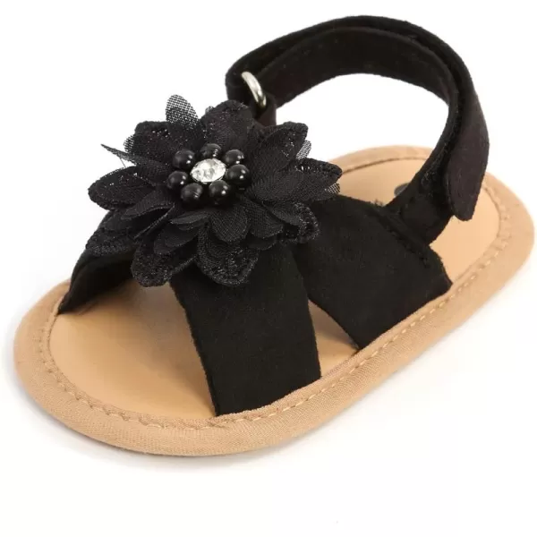 SOFMUO Baby Girls Floral Closed Toe Sandals NonSlip Soft Rubber Sole Infant Toddler Summer Walking ShoesA03Pink