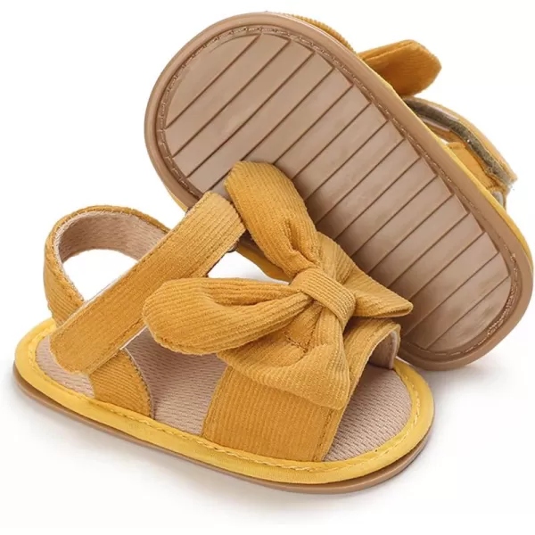 SOFMUO Baby Girls Floral Closed Toe Sandals NonSlip Soft Rubber Sole Infant Toddler Summer Walking ShoesA04Yellow