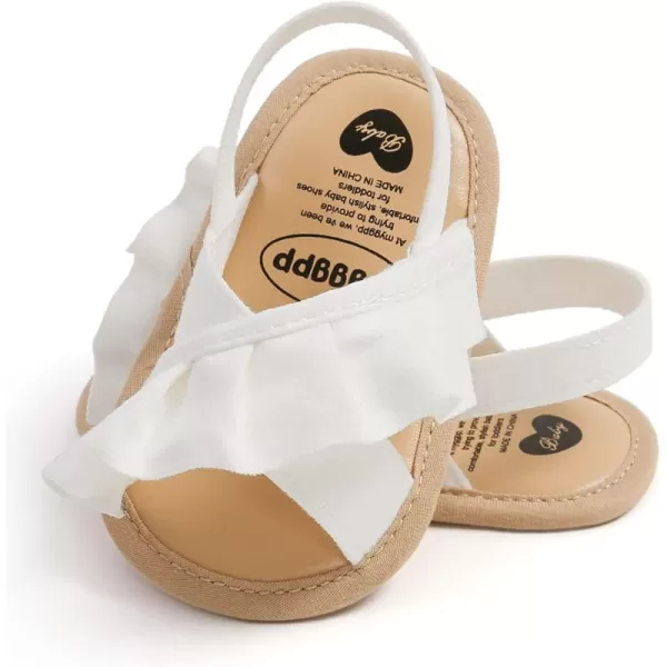 SOFMUO Baby Girls Floral Closed Toe Sandals NonSlip Soft Rubber Sole Infant Toddler Summer Walking ShoesA06White