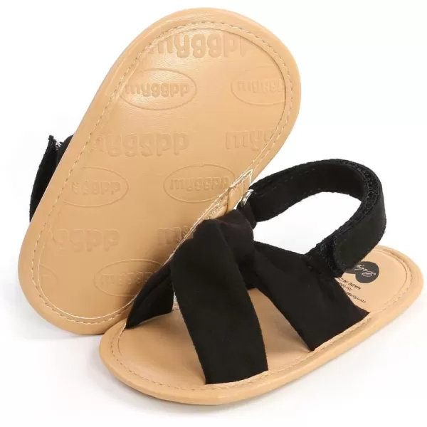 SOFMUO Baby Girls Floral Closed Toe Sandals NonSlip Soft Rubber Sole Infant Toddler Summer Walking ShoesA1Black