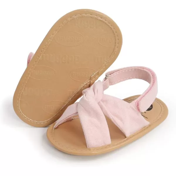 SOFMUO Baby Girls Floral Closed Toe Sandals NonSlip Soft Rubber Sole Infant Toddler Summer Walking ShoesA1Pink
