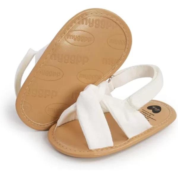 SOFMUO Baby Girls Floral Closed Toe Sandals NonSlip Soft Rubber Sole Infant Toddler Summer Walking ShoesA1White