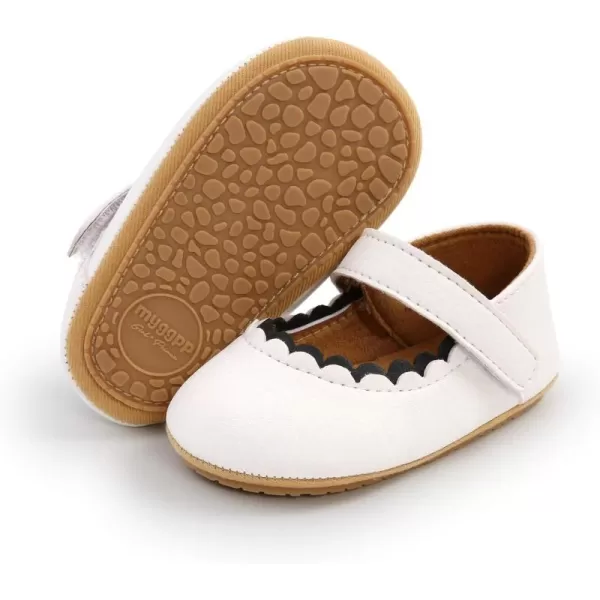 SOFMUO Baby Girls Mary Jane Flats with Bowknot Ballet Slippers Toddler First Walkers Infant Princess Wedding Christmas Dress ShoesA01White