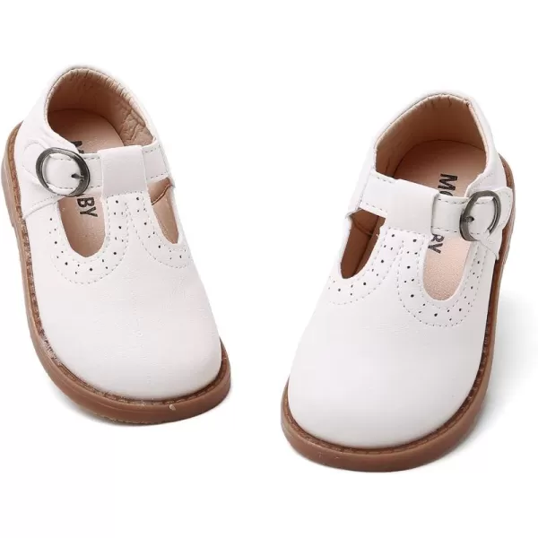 SOFMUO Toddler Girl Mary Jane Shoes Bowknot Ballet Flats for Little Girls Party School Wedding Uniform Princess Dress ShoesCWhite