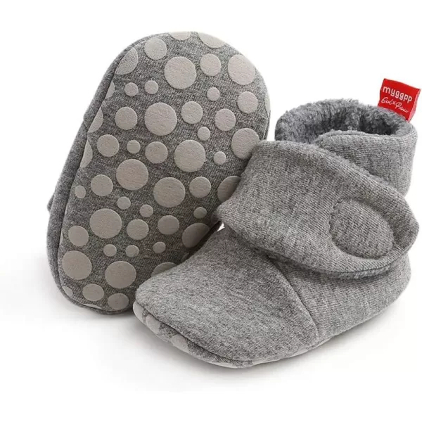 SOFMUO Unisex Baby Girl Boy Slippers Lightweight NonSlip Indoor Moccasins House Shoes Toddler BootiesA00Grey
