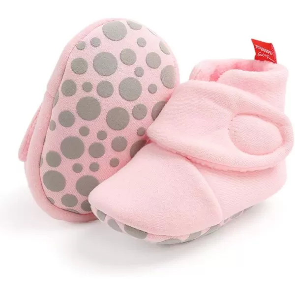 SOFMUO Unisex Baby Girl Boy Slippers Lightweight NonSlip Indoor Moccasins House Shoes Toddler BootiesA00Pink