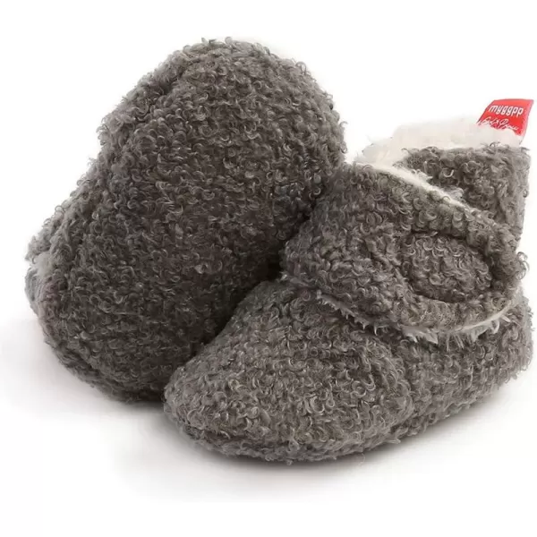 SOFMUO Unisex Baby Girl Boy Slippers Lightweight NonSlip Indoor Moccasins House Shoes Toddler BootiesA01Grey