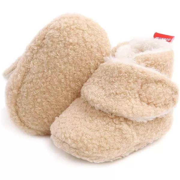 SOFMUO Unisex Baby Girl Boy Slippers Lightweight NonSlip Indoor Moccasins House Shoes Toddler BootiesA01Khaki