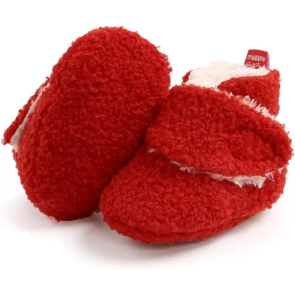 SOFMUO Unisex Baby Girl Boy Slippers Lightweight NonSlip Indoor Moccasins House Shoes Toddler BootiesA01Red