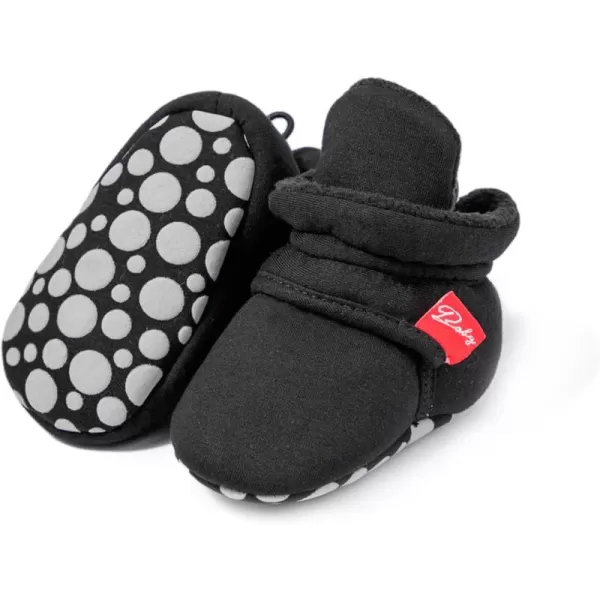 SOFMUO Unisex Baby Girl Boy Slippers Lightweight NonSlip Indoor Moccasins House Shoes Toddler BootiesA03Black
