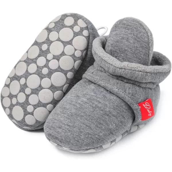 SOFMUO Unisex Baby Girl Boy Slippers Lightweight NonSlip Indoor Moccasins House Shoes Toddler BootiesA03Deep Grey