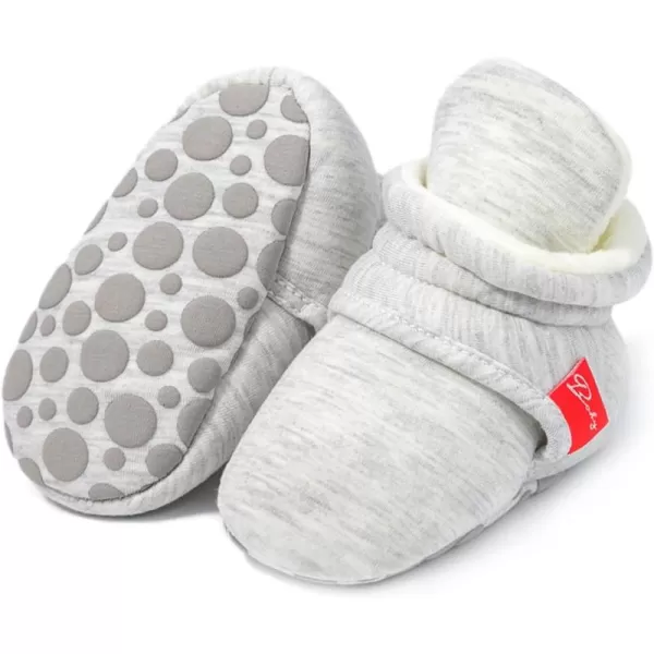 SOFMUO Unisex Baby Girl Boy Slippers Lightweight NonSlip Indoor Moccasins House Shoes Toddler BootiesA03Light Grey