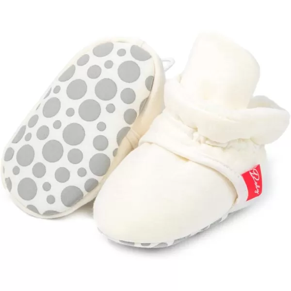 SOFMUO Unisex Baby Girl Boy Slippers Lightweight NonSlip Indoor Moccasins House Shoes Toddler BootiesA03White