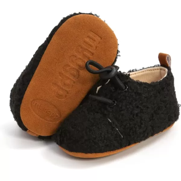 SOFMUO Unisex Baby Girl Boy Slippers Lightweight NonSlip Indoor Moccasins House Shoes Toddler BootiesABlack