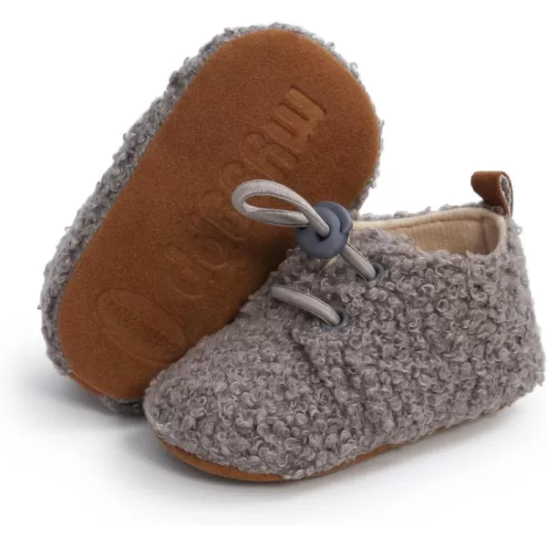 SOFMUO Unisex Baby Girl Boy Slippers Lightweight NonSlip Indoor Moccasins House Shoes Toddler BootiesAGrey