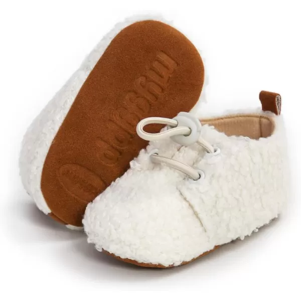 SOFMUO Unisex Baby Girl Boy Slippers Lightweight NonSlip Indoor Moccasins House Shoes Toddler BootiesAWhite
