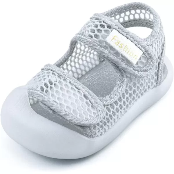 Toddler Boys Girls Unisex Baby Summer Sport Sandals Closed Toe NonSlip Rubber Sole Pool Beach Mesh Sneakers Lightweight Outdoor Water ShoesA01Grey