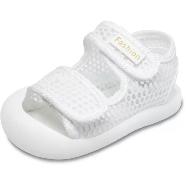 Toddler Boys Girls Unisex Baby Summer Sport Sandals Closed Toe NonSlip Rubber Sole Pool Beach Mesh Sneakers Lightweight Outdoor Water ShoesA01White
