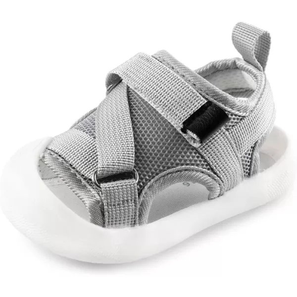 Toddler Boys Girls Unisex Baby Summer Sport Sandals Closed Toe NonSlip Rubber Sole Pool Beach Mesh Sneakers Lightweight Outdoor Water ShoesBgrey