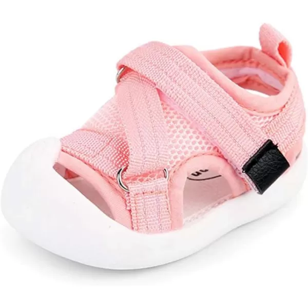 Toddler Boys Girls Unisex Baby Summer Sport Sandals Closed Toe NonSlip Rubber Sole Pool Beach Mesh Sneakers Lightweight Outdoor Water ShoesBpink