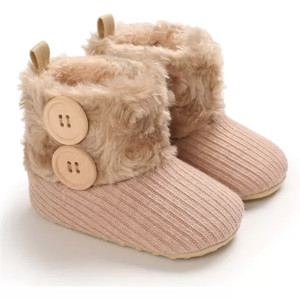 SOFMUO Baby Boy Girl Fleece Booties NonSlip Soft Sole Infant Slippers Newborn Warm Cotton Socks Toddler Cozy Winter Walking ShoesBBeige1218 Months