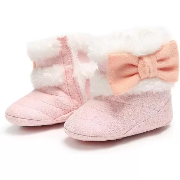 SOFMUO Baby Girls Boys Plush Snow Boots Soft Sole AntiSlip Mid Calf Warm Winter Toddler Walking Shoes