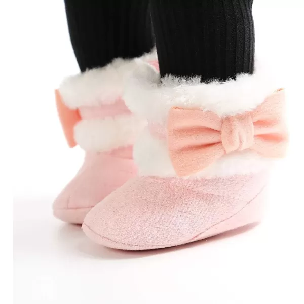 SOFMUO Baby Girls Boys Plush Snow Boots Soft Sole AntiSlip Mid Calf Warm Winter Toddler Walking Shoes